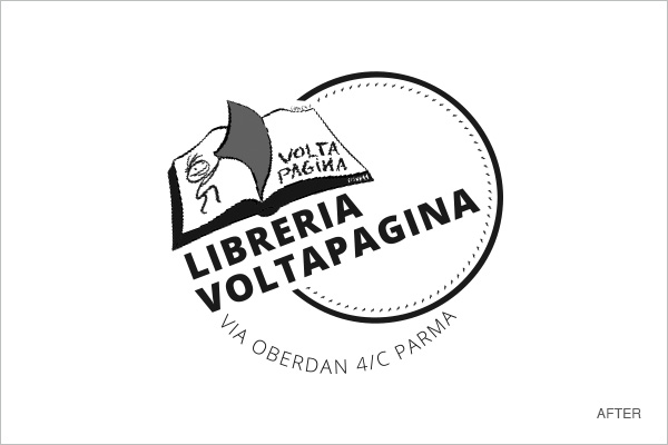 Voltapagina logo bianco nero